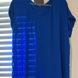 Women's Scoop Neck Short Sleeve Top - Royal Blue